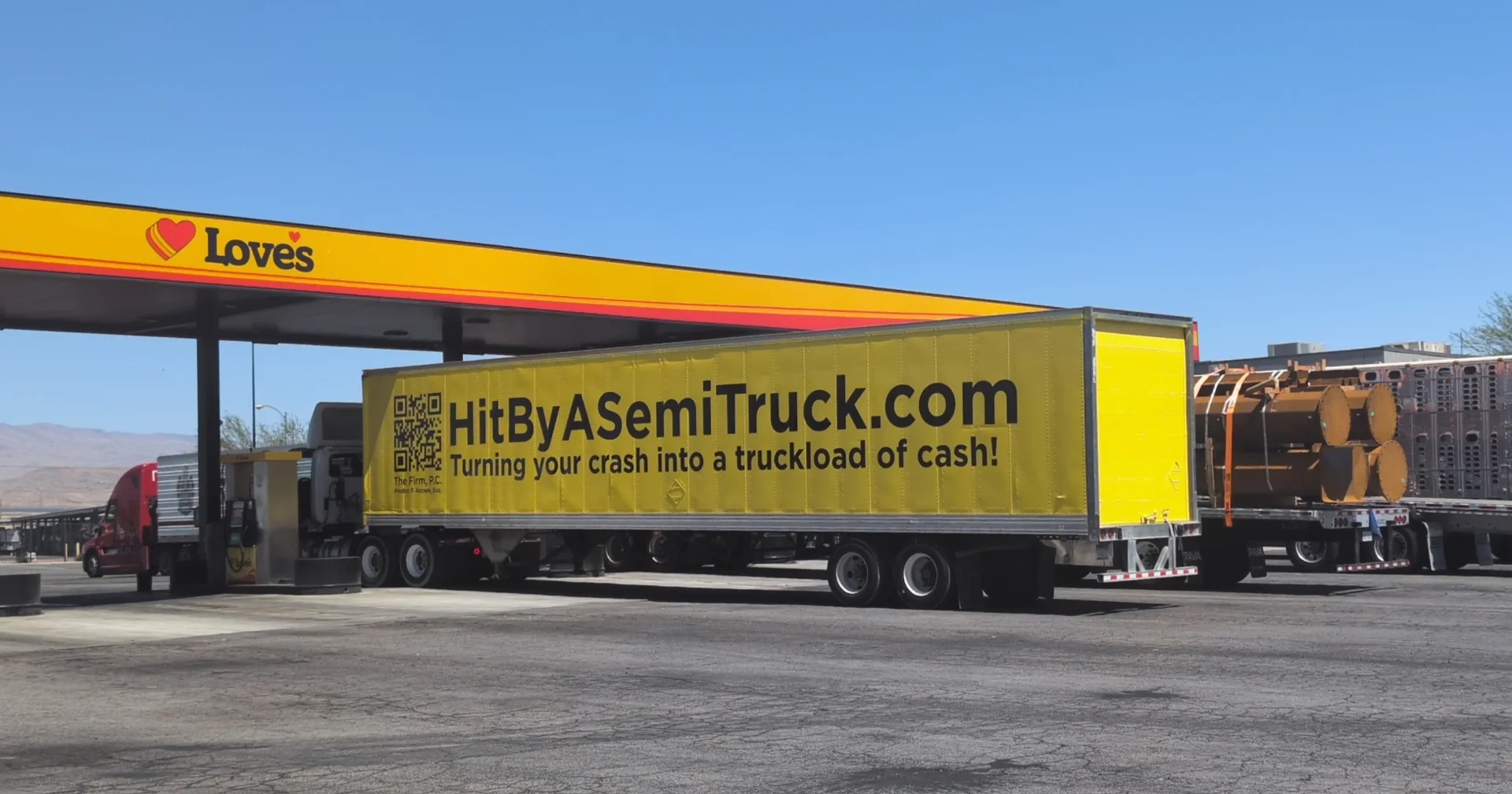 HitByASemiTruck.com truck on the road